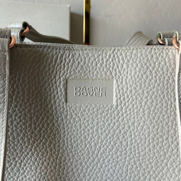 Dagne Dover Allyn Bone Leather Work Travel Neutral Minimalist Classic Tote Bag - Picture 3 of 9